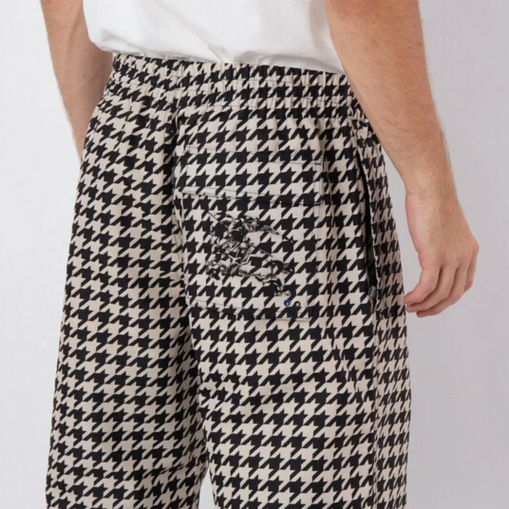 Burberry Mens Houndstooth Pants Workwear Elasticated Waist Loose Size Large NWT - Picture 1 of 14